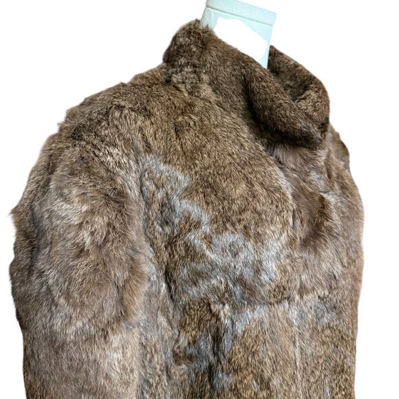 Vintage 100% Rabbit Fur Jacket Size Large Long Sleeves Fully Lined - Picture 7 of 9